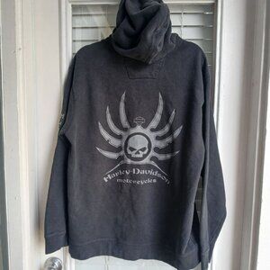 Harley-Davidson Skull Hoodie Sweatshirt – Size L